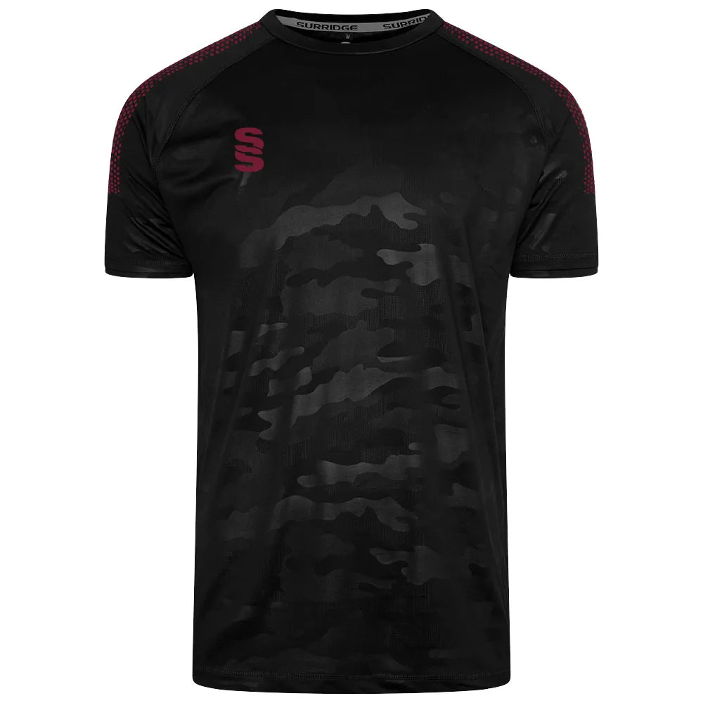 DU031 BLACK MAROON DOTS