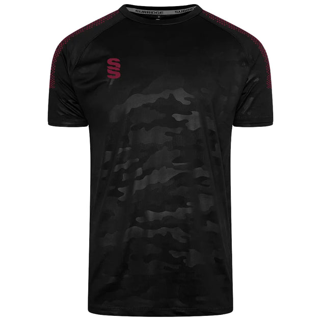 DU031 BLACK MAROON DOTS