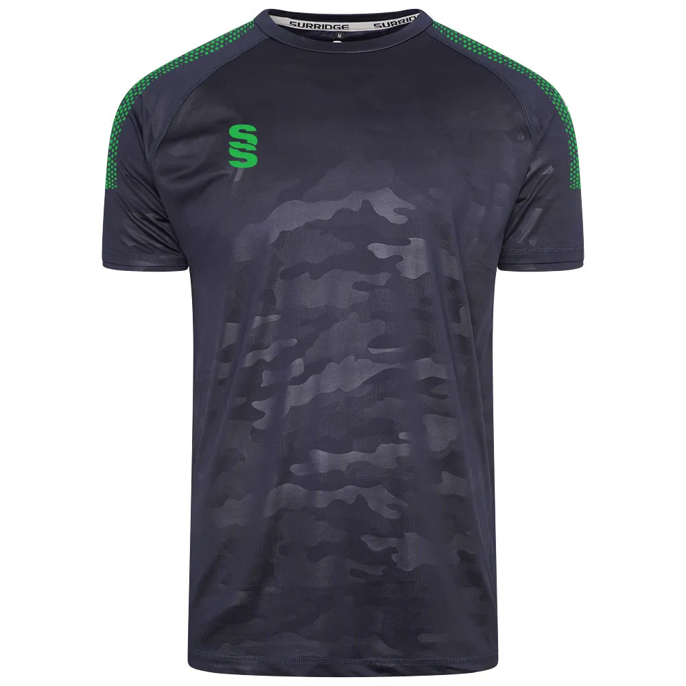 DU031 NAVY EMERALD DOTS