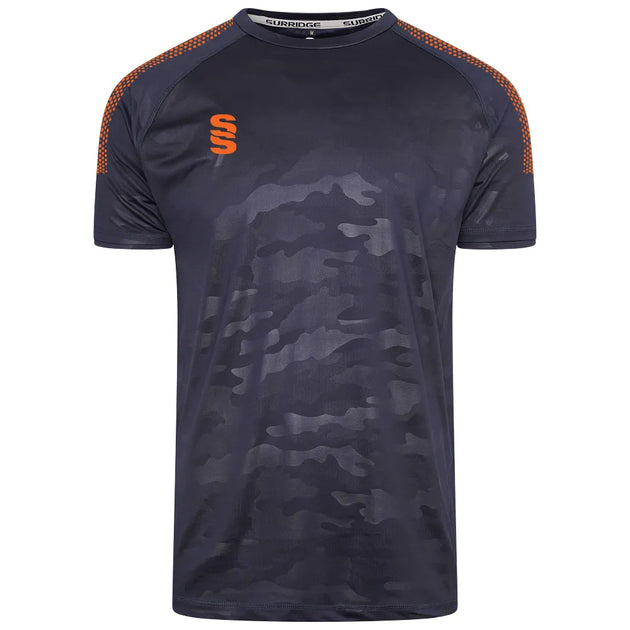 DU031 NAVY ORANGE DOTS