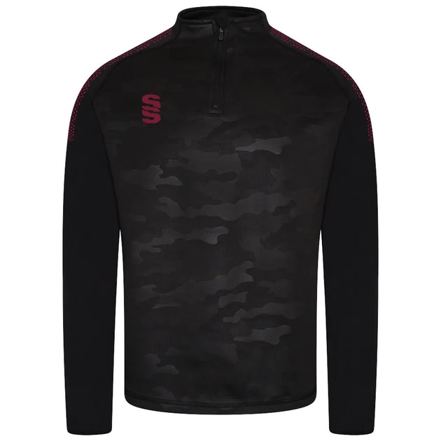 DU032 BLACK MAROON DOTS