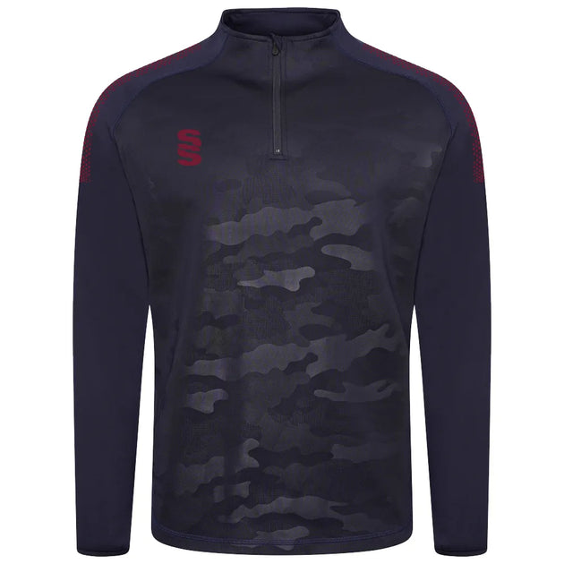 DU032 NAVY MAROON DOTS