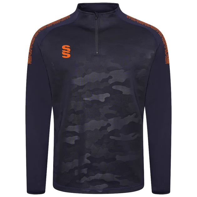 DU032 NAVY ORANGE DOTS