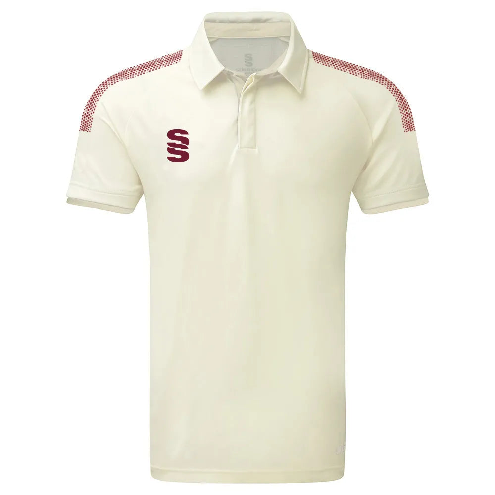DU376W IVORY MAROON DOTS
