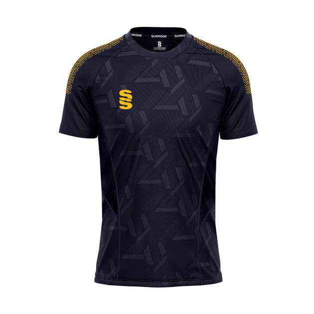 DU382 NAVY AMBER DOTS