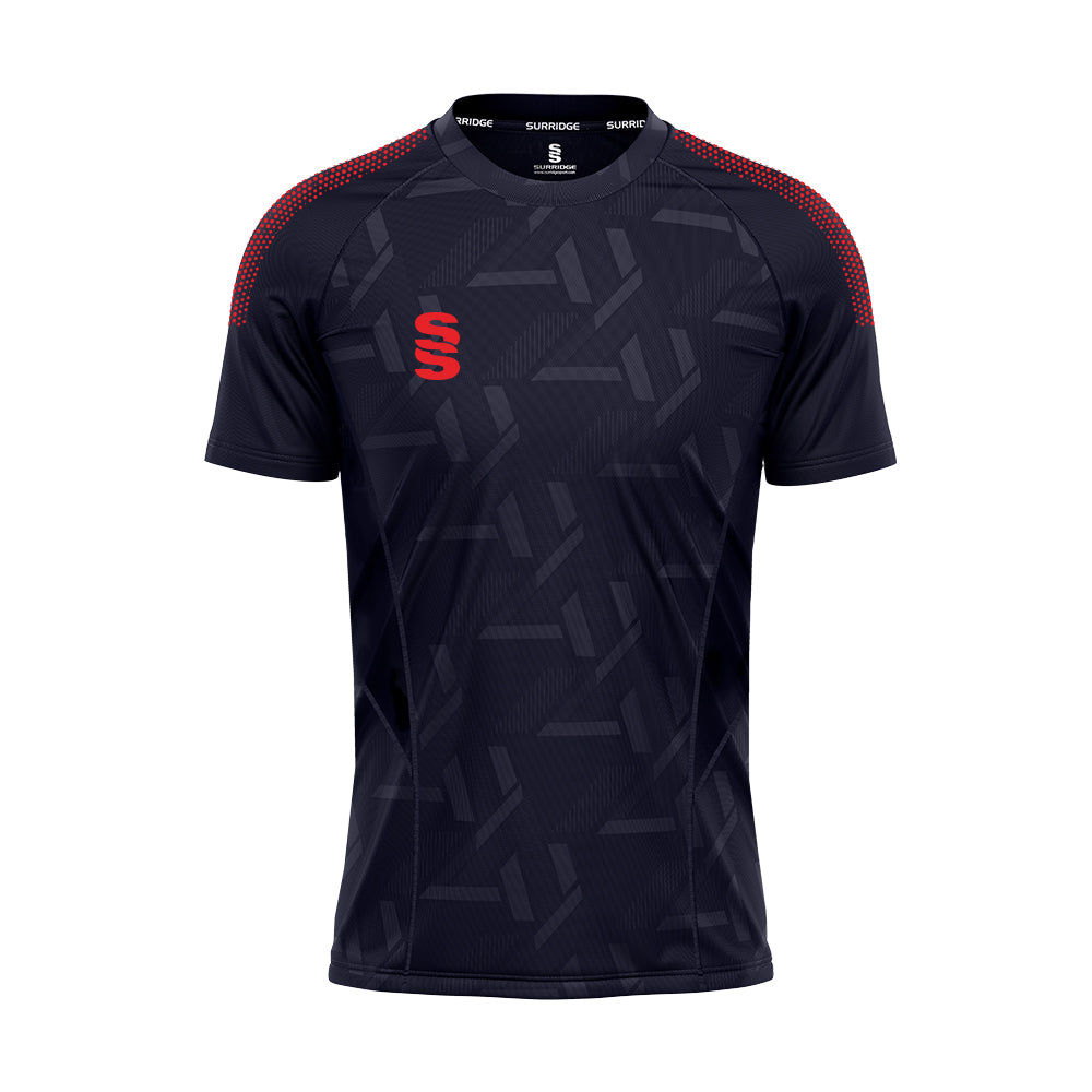 DU382 NAVY RED DOTS