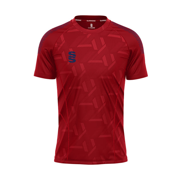 DU382 RED NAVY DOTS