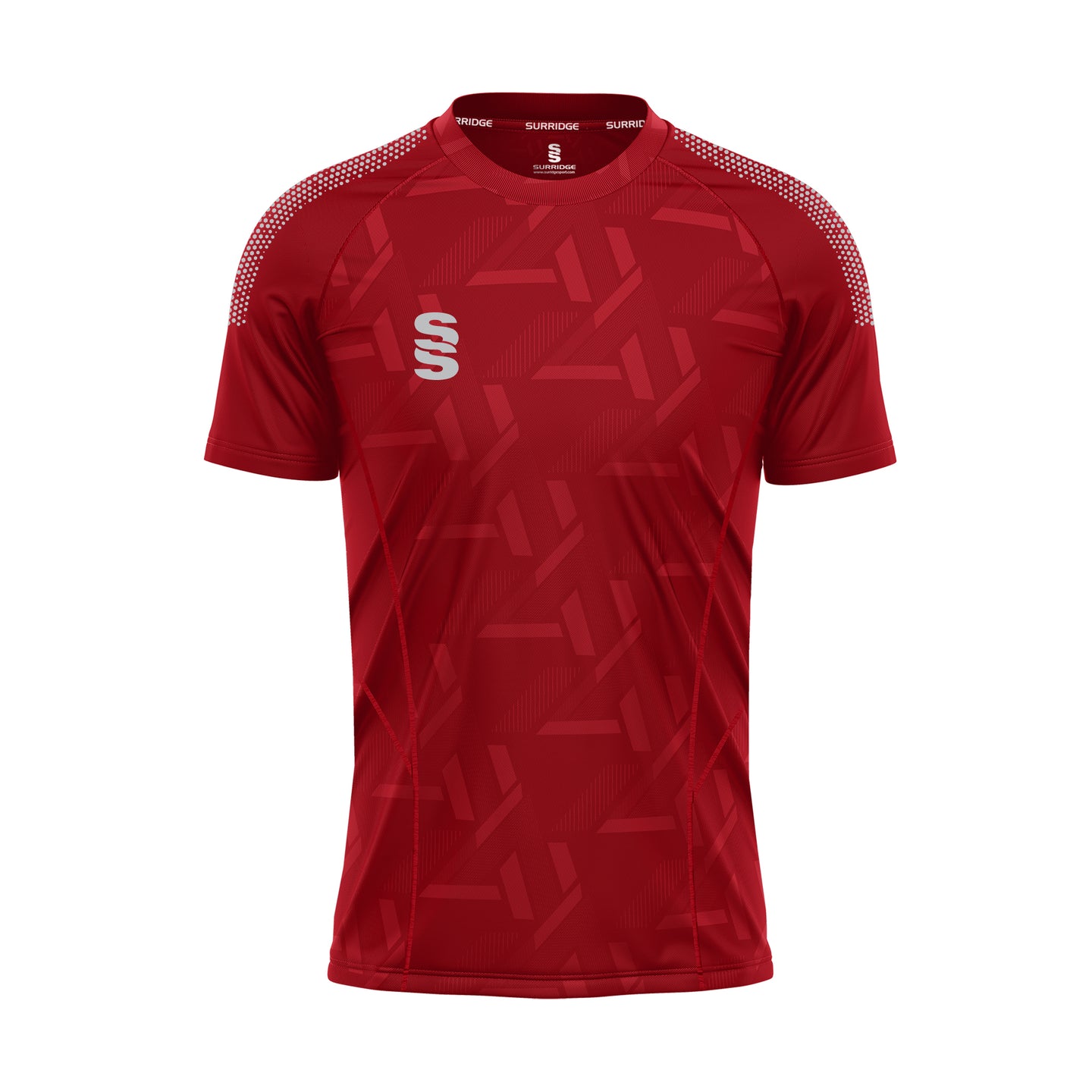 DU382 RED SILVER DOTS