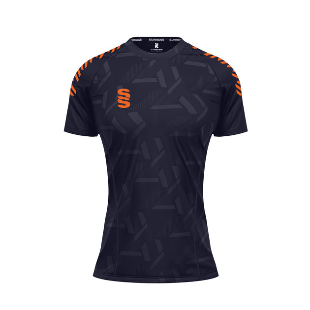DU382W NAVY ORANGE DIAGONAL