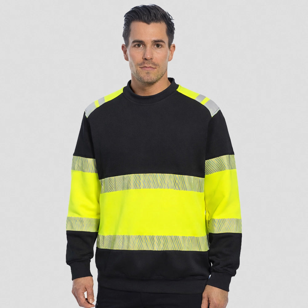 Model wearing a Portwest - PW3 Flame Resistant Class 1 Sweatshirt