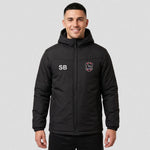 model wearing HFC Thermal Bench Coat – Adult