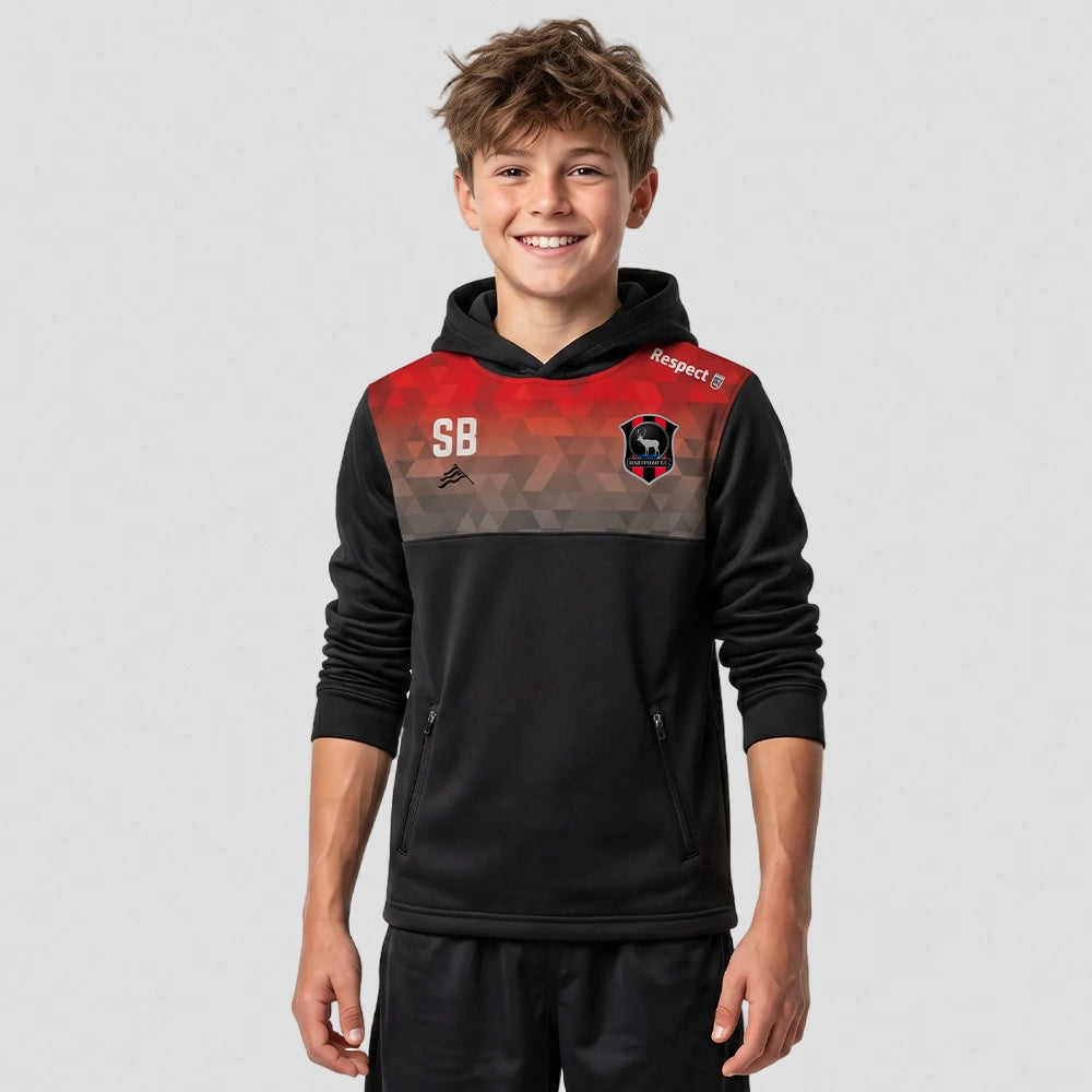 model wearing Hartford Football Club Custom Hoodie – Junior