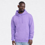 Person wearing a purple AWDIS Just Hoods JH001
