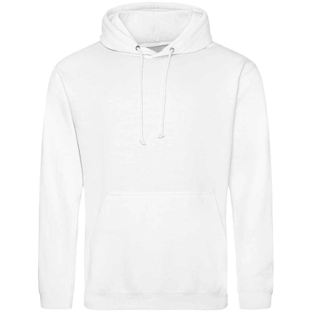 Arctic White AWDIS Just Hoods JH001 College Hoodie on a white background