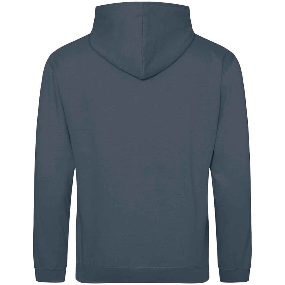 Back view of a Airforce blue AWDIS Just Hoods JH001 College Hoodie on a white background