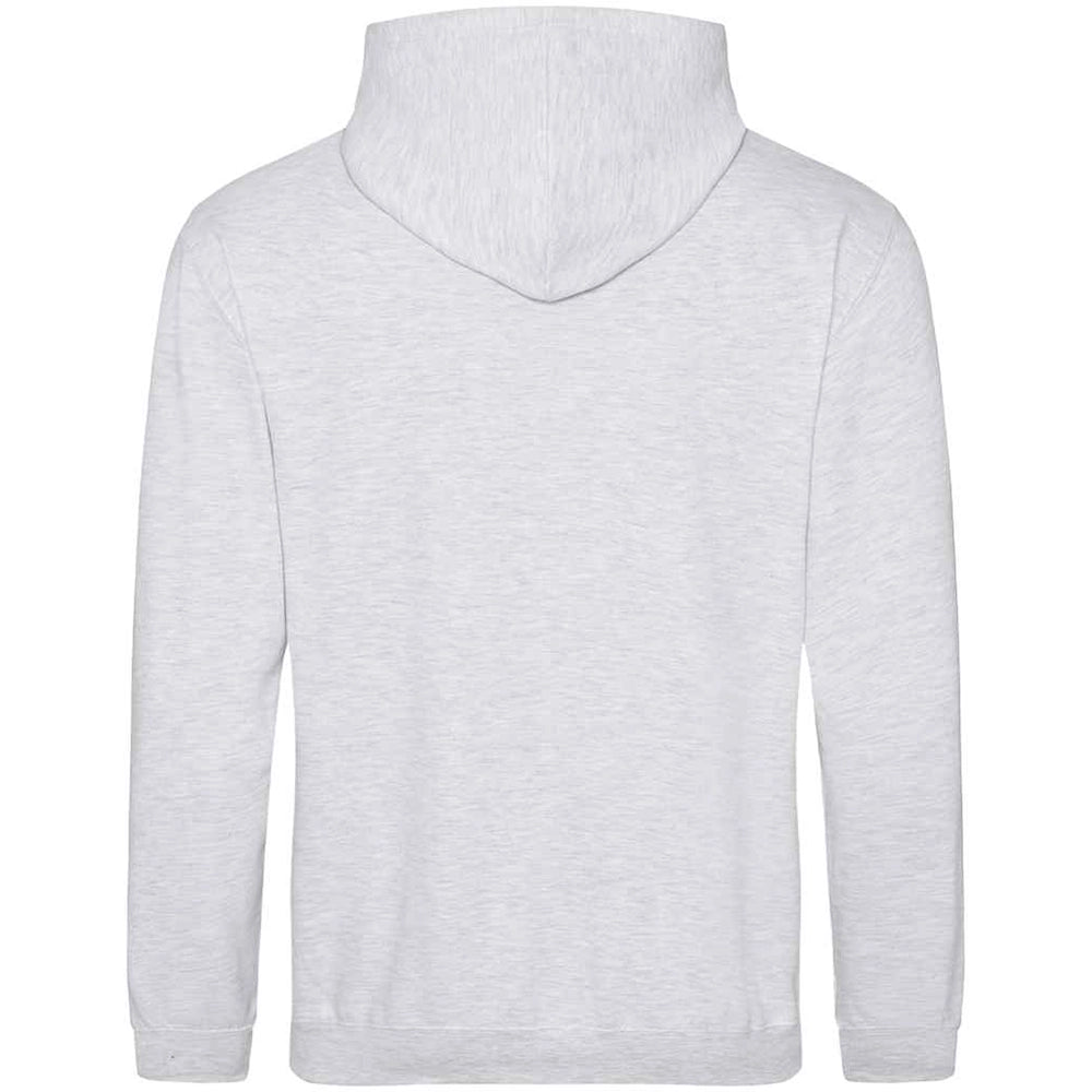Back view of a Ash grey AWDIS Just Hoods JH001 College Hoodie on a white background