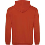 Back view of an Burnt orange AWDIS Just Hoods JH001 College Hoodie on a white background