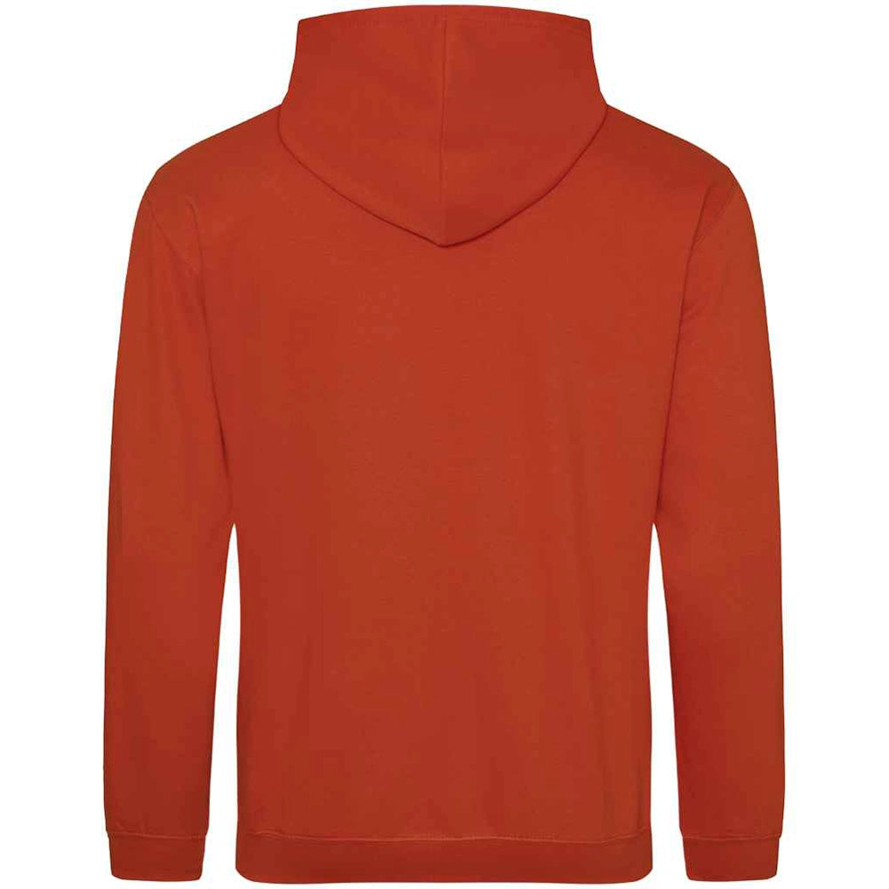 Back view of an Burnt orange AWDIS Just Hoods JH001 College Hoodie on a white background