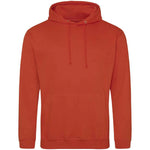 Burnt Orange AWDIS Just Hoods JH001 College Hoodie on a white background
