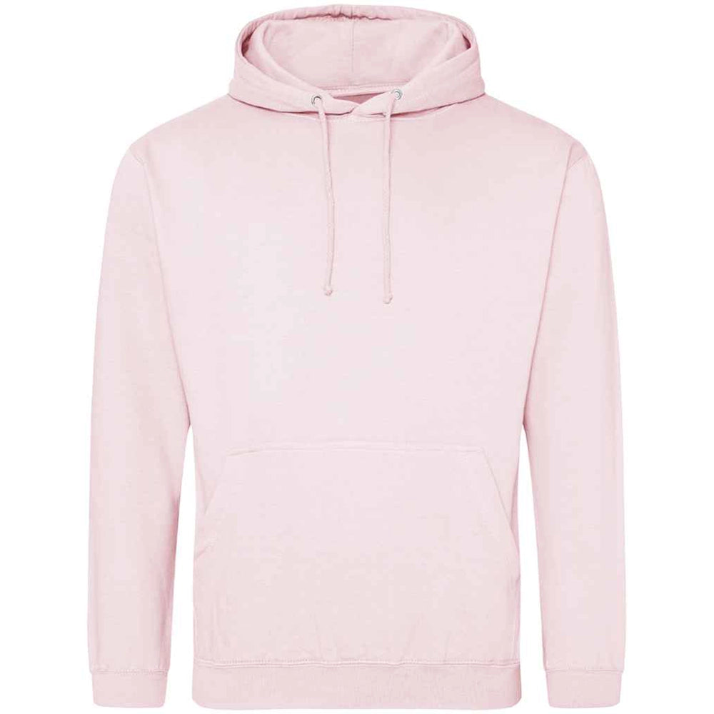 Baby Pink AWDIS Just Hoods JH001 College Hoodie on a white background