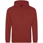 Brick Red AWDIS Just Hoods JH001 College Hoodie on a white background
