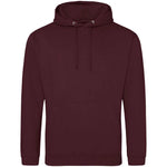 Burgundy AWDIS Just Hoods JH001 College Hoodie on a white background