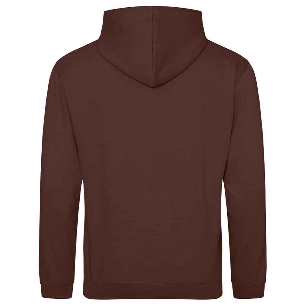 Caramel Fudge AWDIS Just Hoods JH001 College Hoodie shown from the back on a white background