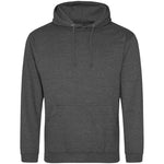 Charcoal grey AWDIS Just Hoods JH001 College Hoodie on a white background