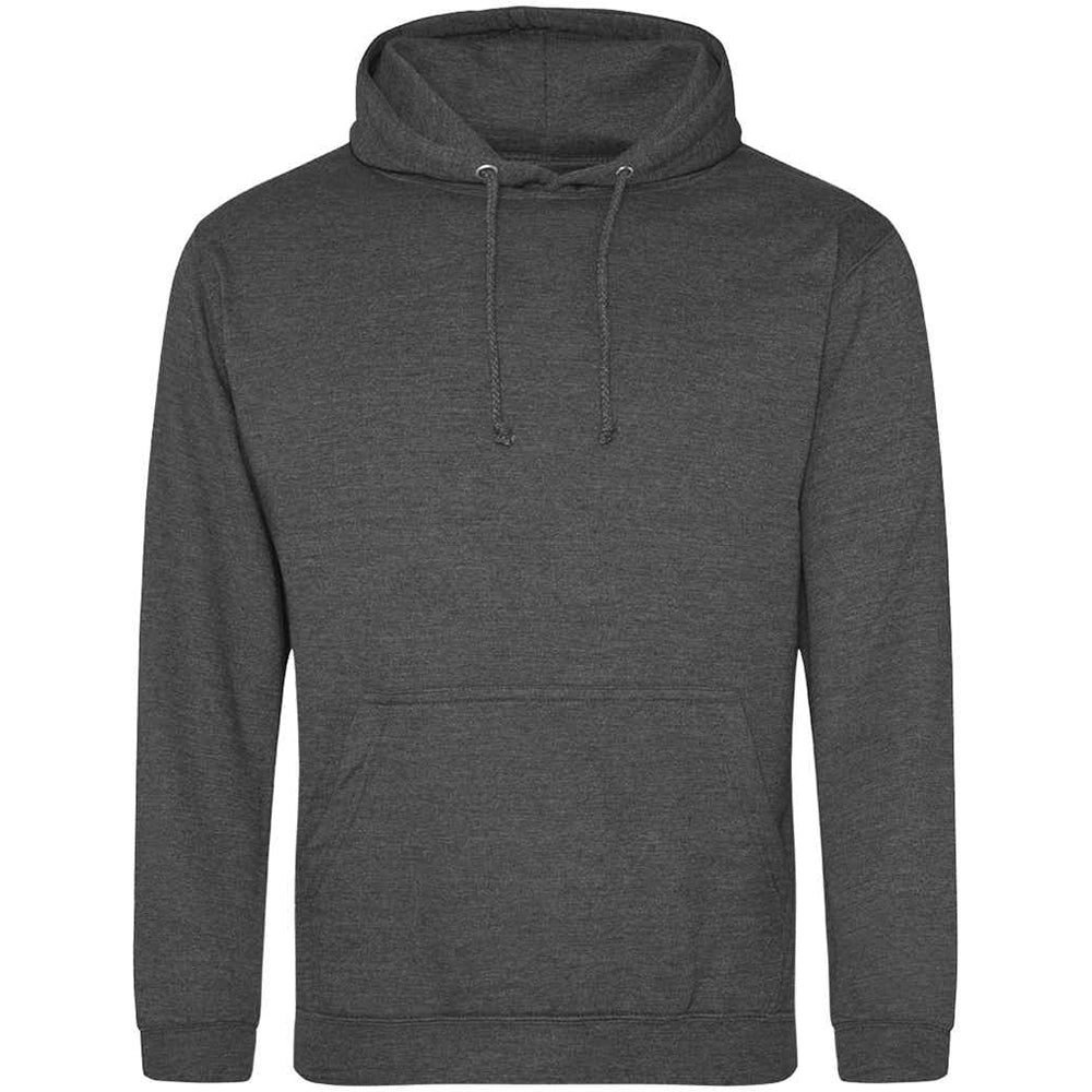 Charcoal grey AWDIS Just Hoods JH001 College Hoodie on a white background