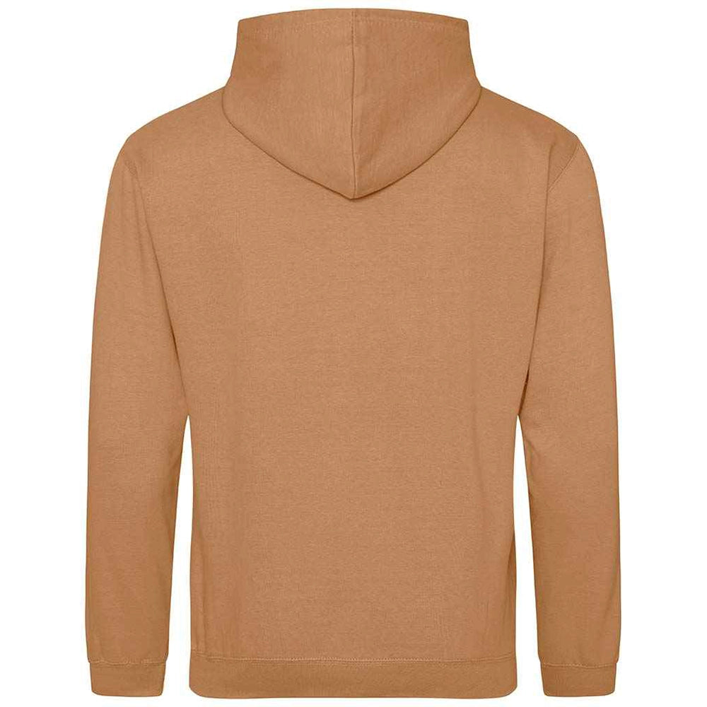 Caramel Latte AWDIS Just Hoods JH001 College Hoodie shown from the back on a white background