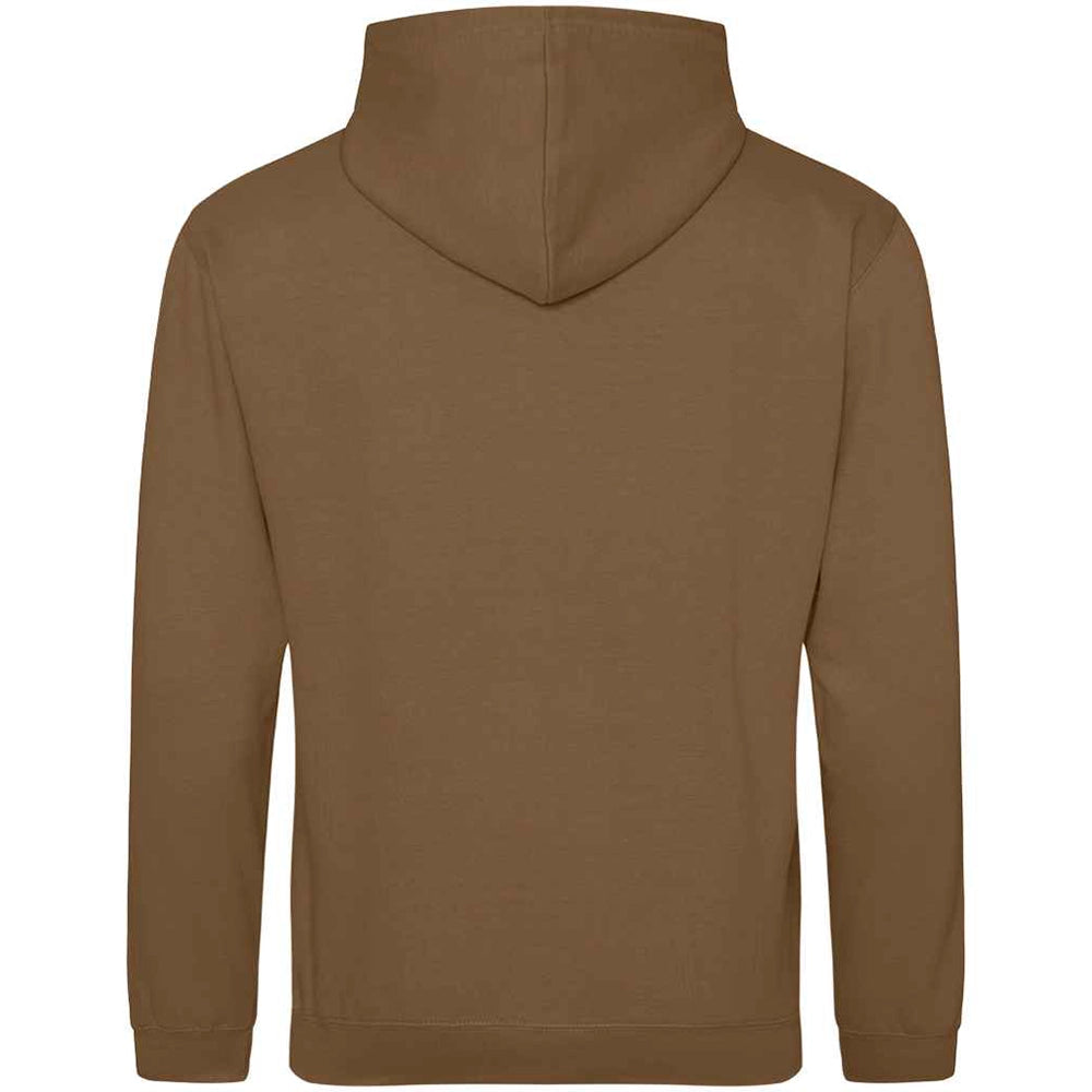 Caramel Toffee AWDIS Just Hoods JH001 College Hoodie shown from the back on a white background