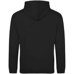 Deep Black AWDIS Just Hoods JH001 College Hoodie shown from the back on a white background