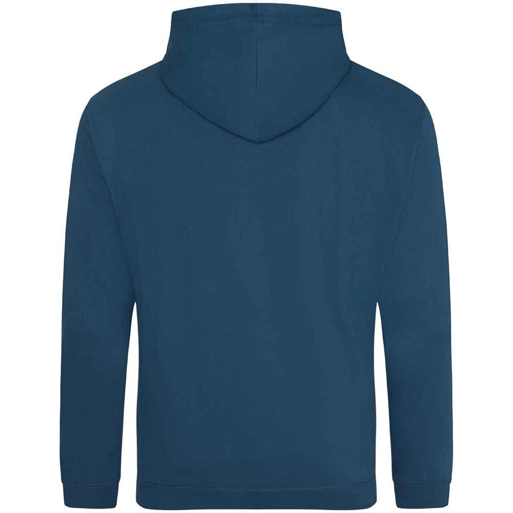 Deep Sea Blue AWDIS Just Hoods JH001 College Hoodie shown from the back on a white background