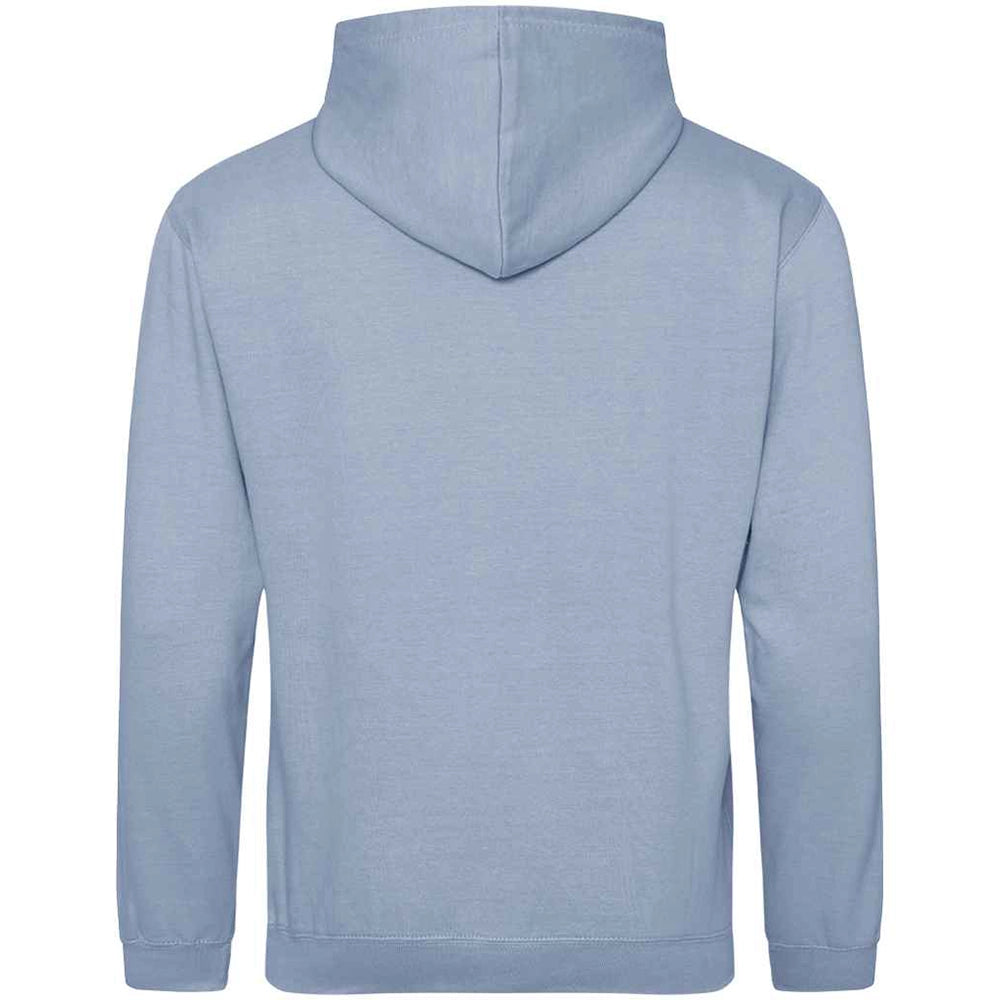 Dusty Blue AWDIS Just Hoods JH001 College Hoodie shown from the back on a white background