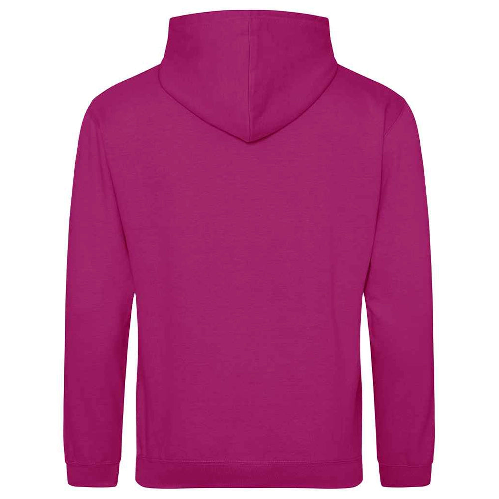 Fuchsia AWDIS Just Hoods JH001 College Hoodie on a white background