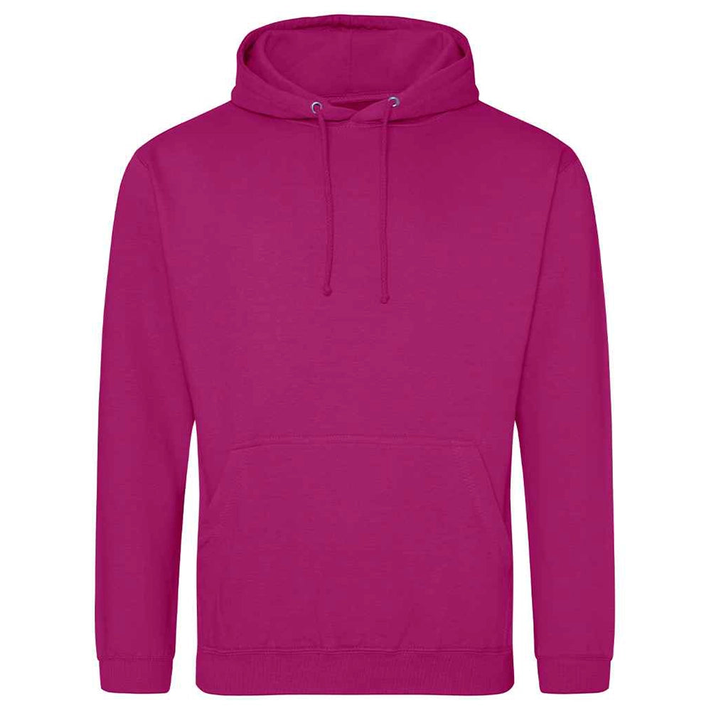 Fuchsia AWDIS Just Hoods JH001 College Hoodie on a white background