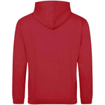 Fire Red AWDIS Just Hoods JH001 College Hoodie shown from the back on a white background