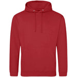 Fire Red AWDIS Just Hoods JH001 College Hoodie on a white background