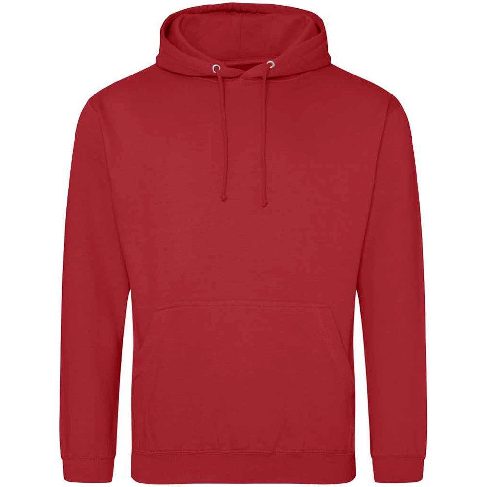 Fire Red AWDIS Just Hoods JH001 College Hoodie on a white background