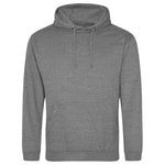 Graphite Heather AWDIS Just Hoods JH001 College Hoodie on a white background