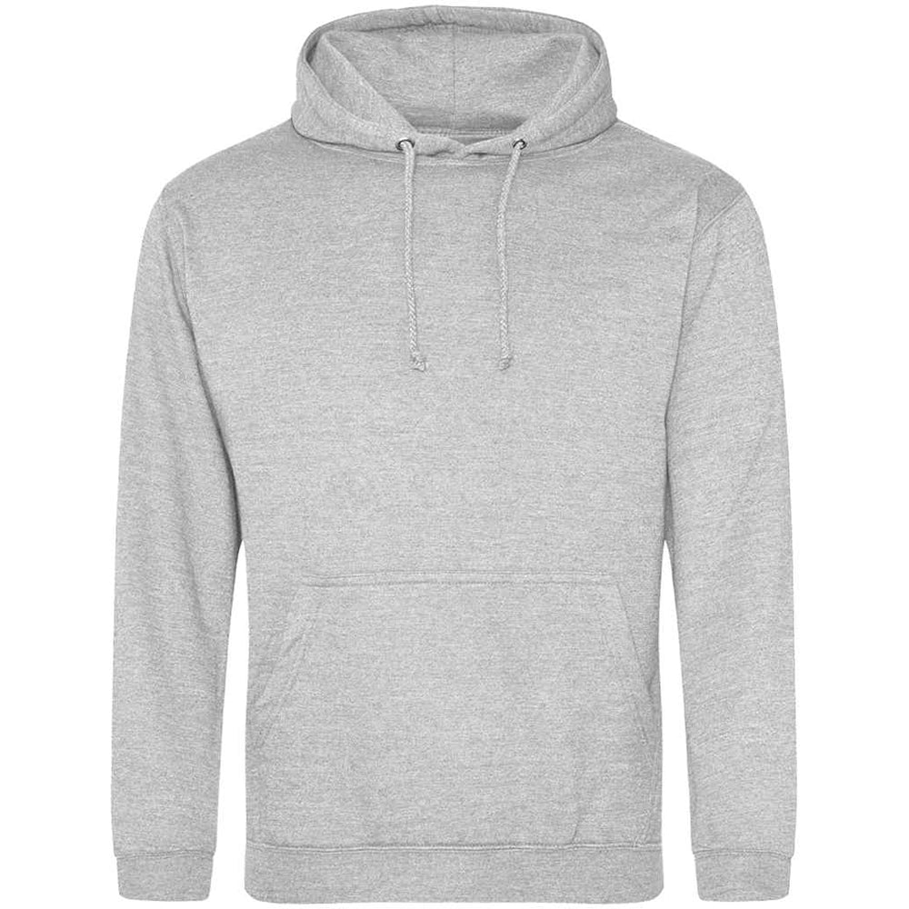 Heather Grey AWDIS Just Hoods JH001 College Hoodie on a white background