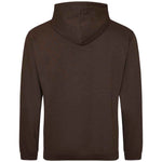 Hot Chocolate AWDIS Just Hoods JH001 College Hoodie shown from the back on a white background