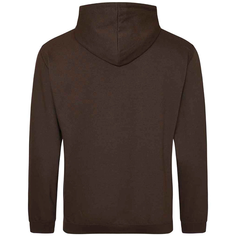 Hot Chocolate AWDIS Just Hoods JH001 College Hoodie shown from the back on a white background