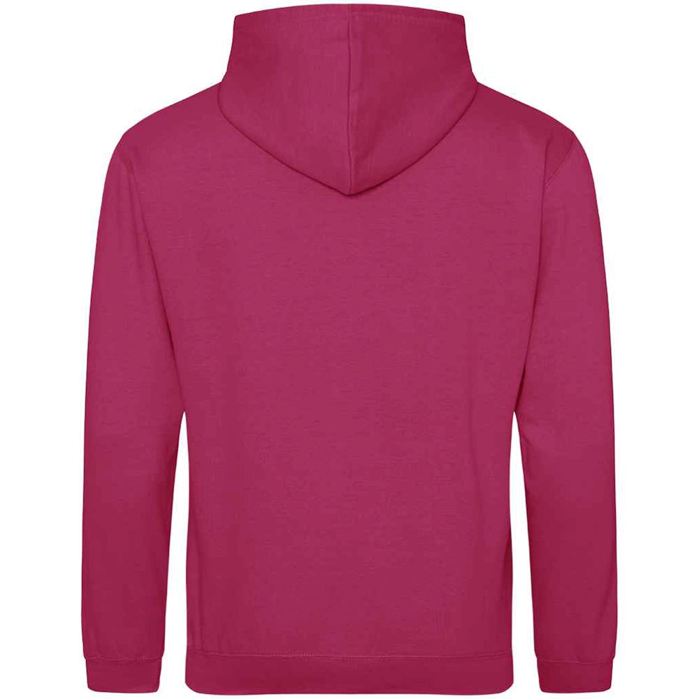 Hot Pink AWDIS Just Hoods JH001 College Hoodie shown from the back on a white background