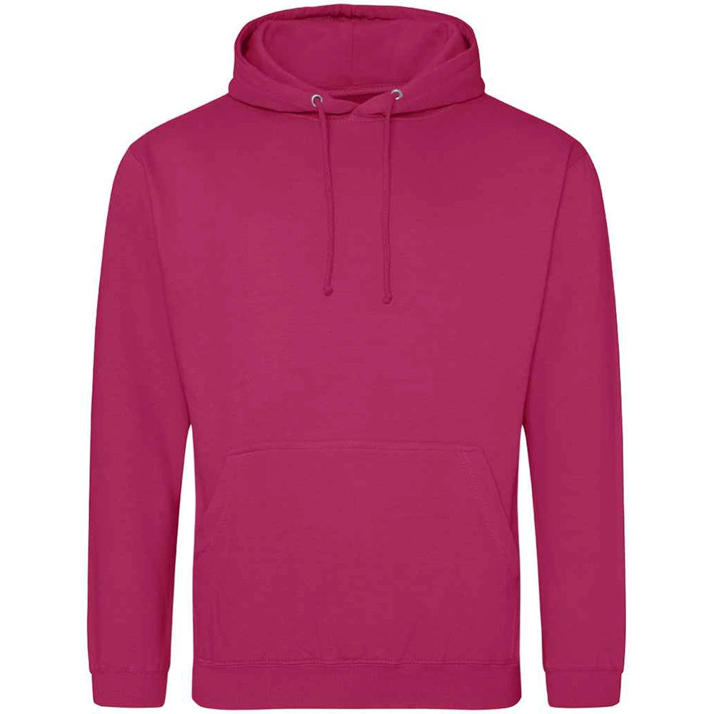 Hot Pink AWDIS Just Hoods JH001 College Hoodie on a white background