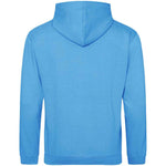 Hawaiian Blue AWDIS Just Hoods JH001 College Hoodie shown from the back on a white background