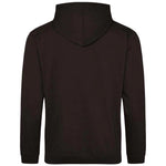 Jet Black AWDIS Just Hoods JH001 College Hoodie shown from the back on a white background