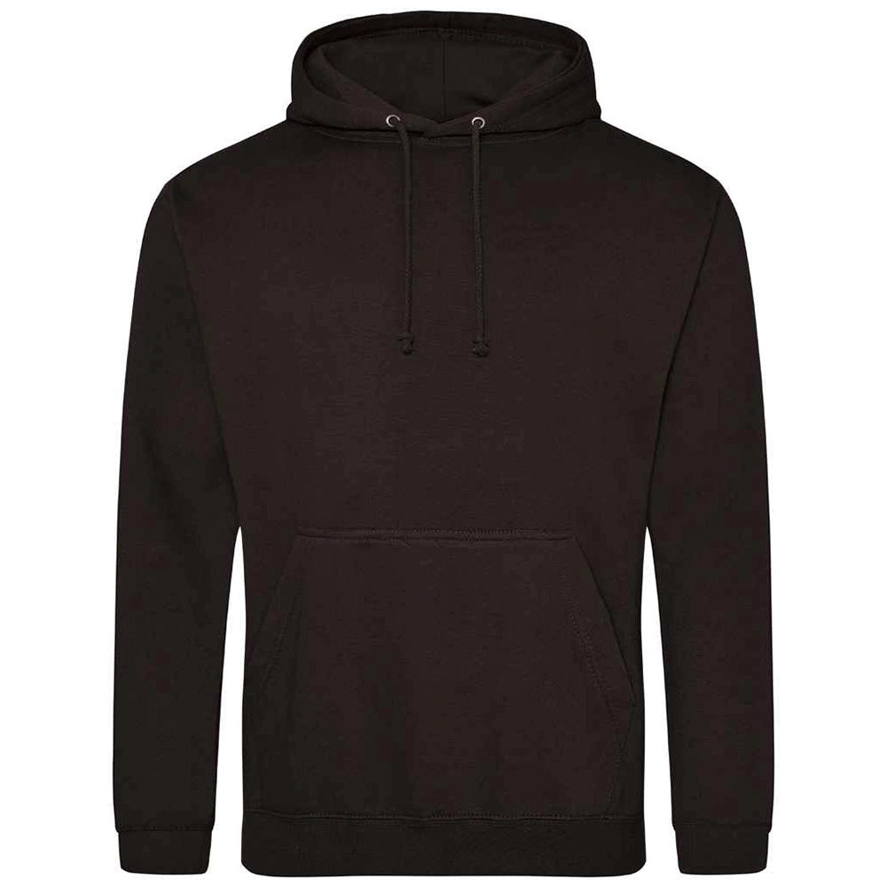 Jet Black AWDIS Just Hoods JH001 College Hoodie on a white background