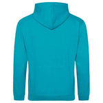 Lagoon Blue AWDIS Just Hoods JH001 College Hoodie shown from the back on a white background