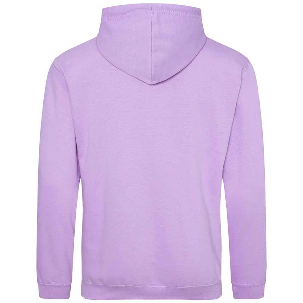 Lavender AWDIS Just Hoods JH001 College Hoodie shown from the back on a white background
